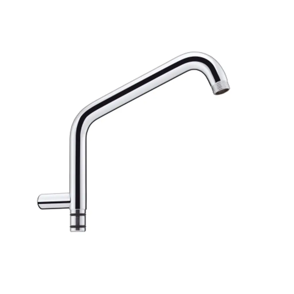 Hansgrohe Brausearm in chrom, mit geschwungenem Design und seitlichem Anschluss. Ideal für die Montage an Duschsystemen oder Armaturen.